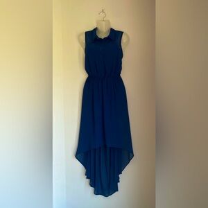 Iris women’s XL navy blue high low dress.